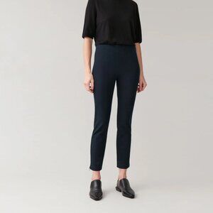 COS SKINNY LEGGING TROUSERS WITH ZIPPER DETAIL, NAVY, 10